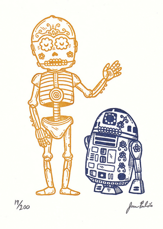 Illustration for article titled Scifi and fantasy characters shed their skin for the Day of the Dead